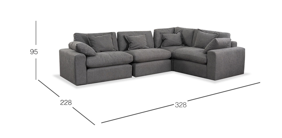 Sala Romelly Gris 4 Piezas