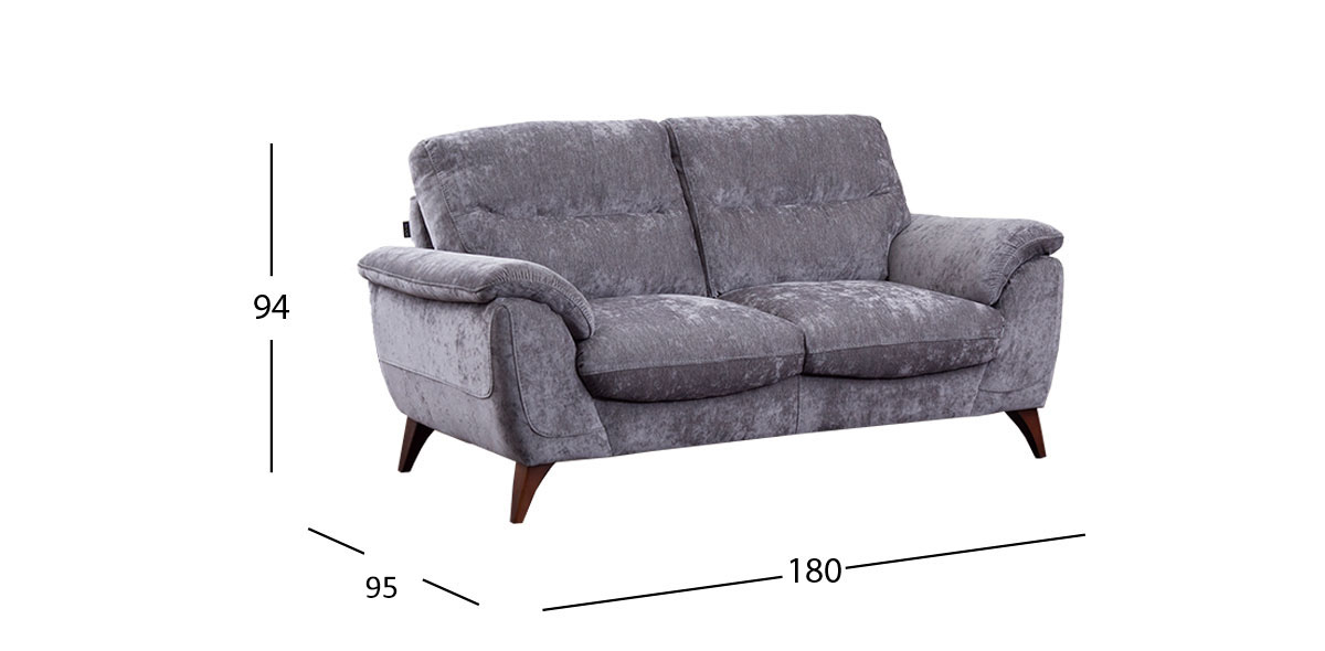 Sofá 2 Plazas Slash Gris Oxford (Boal)