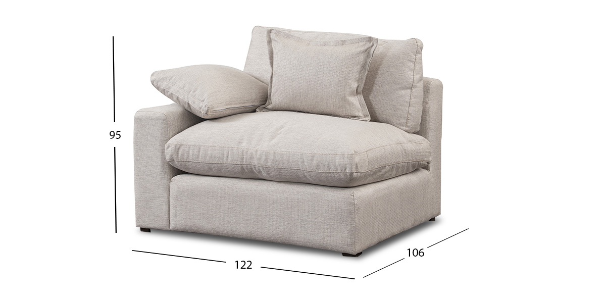 Sillón Con Brazo Izquierdo Romelly Beige