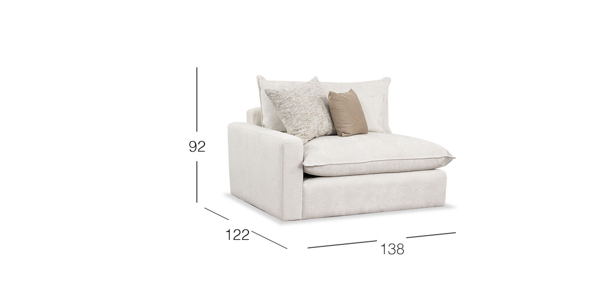 Sillón Brazo Izquierdo Macca Blanco
