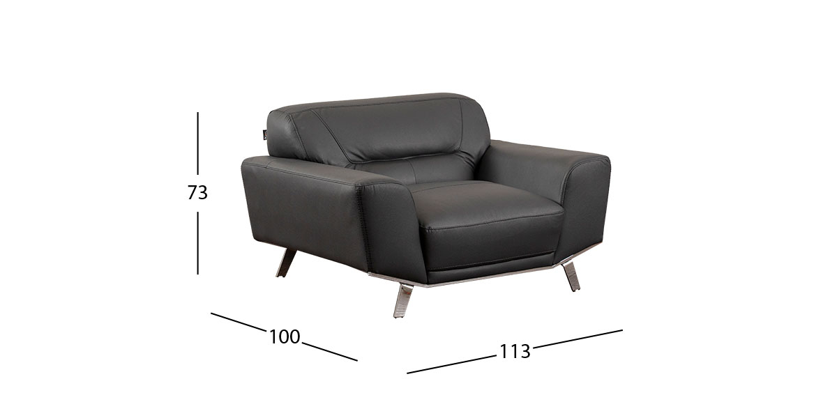 Sillón Piel Ameno CL Gris (Boal)