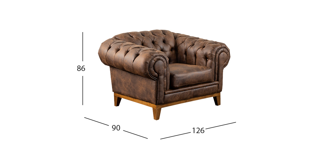 Sillón Bonded Leather Begonia Café