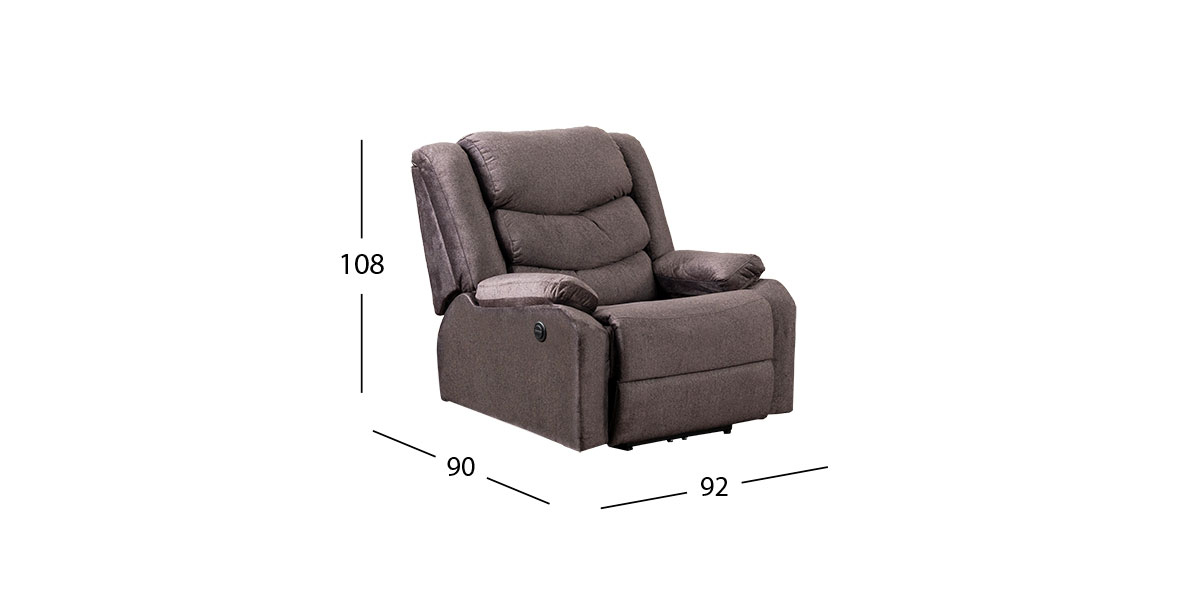 Sillón Reclinable Eléctrico Milán Gris