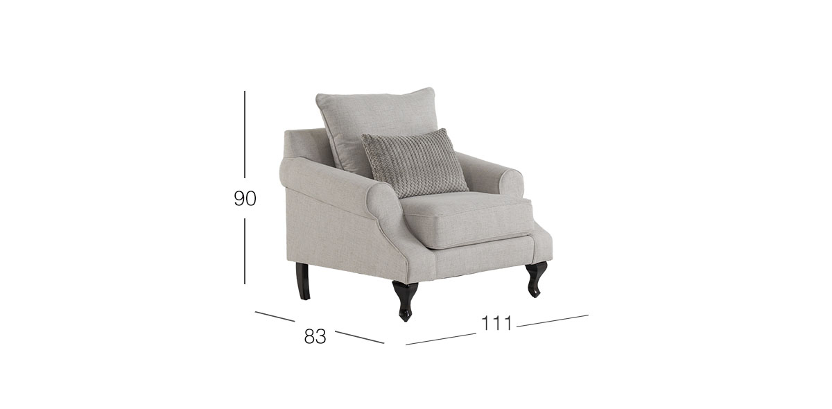 Sillón James Fiora Ecru Blanco