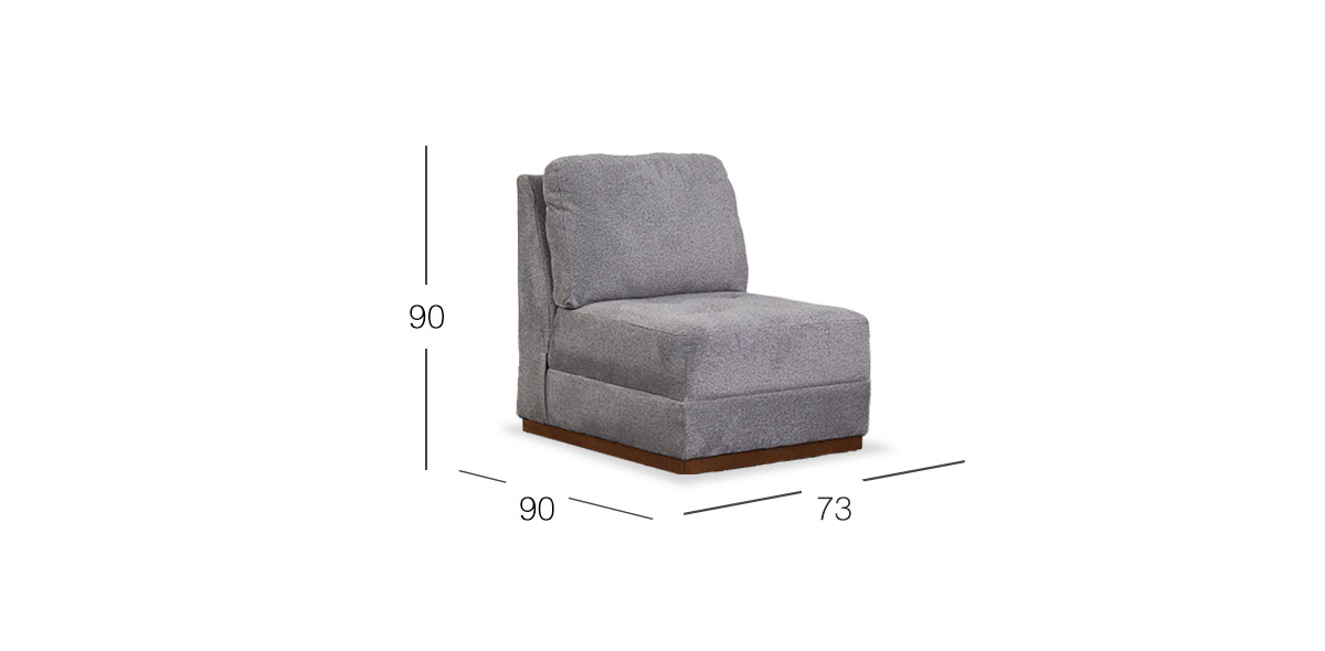 Sillón Sin Brazos Tifany Plus Gris Acero
