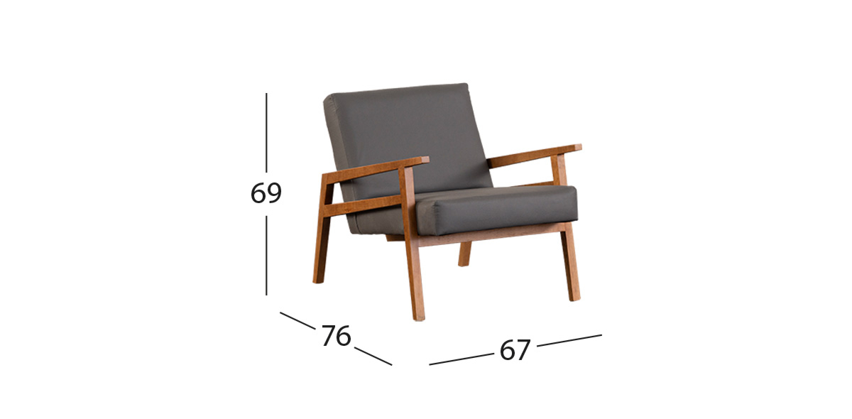Sillón Ocasional Briton PU Gris