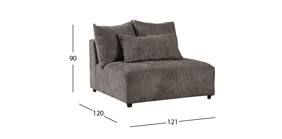 Sillón Sin Brazos Molarin CL Gris Oscuro