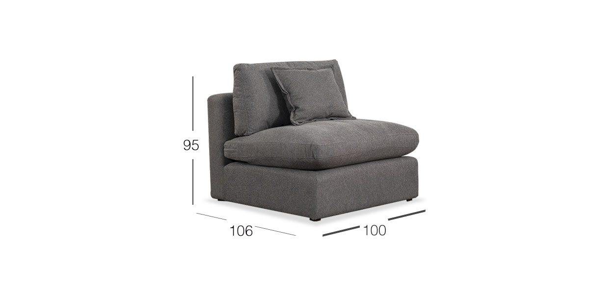 Sillón Sin Brazo Romelly Gris