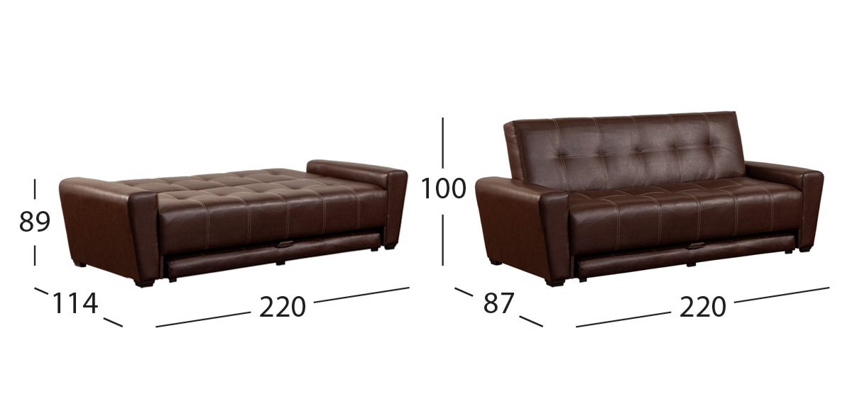 Sofá Cama Con Cama Baja Irlanda Café