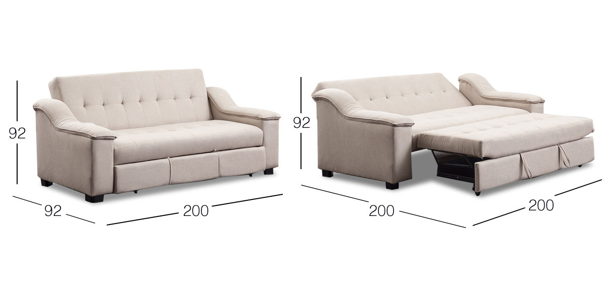 Sofá Cama Convertible Jazmín Memory Foam Beige