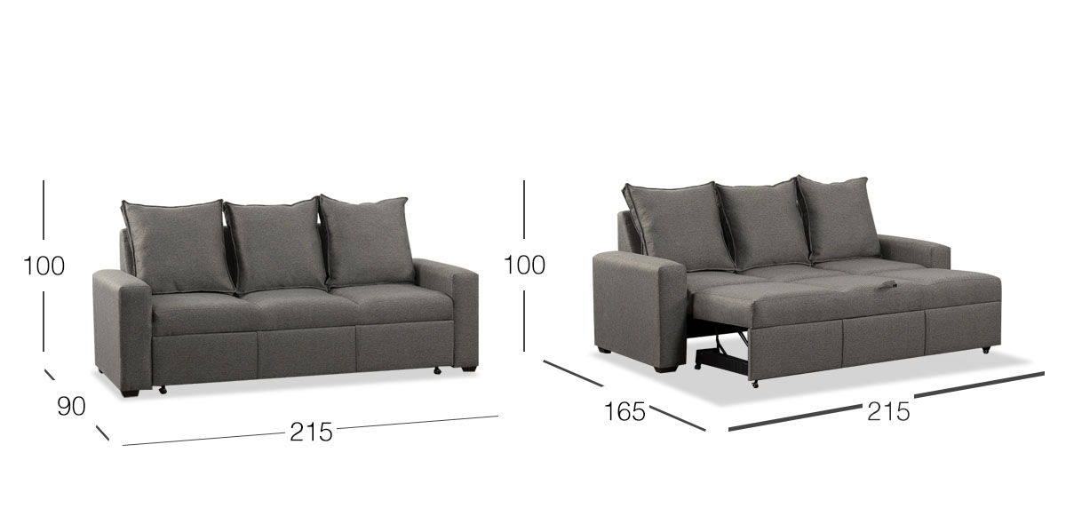 Sofá Cama Toronto New Gris