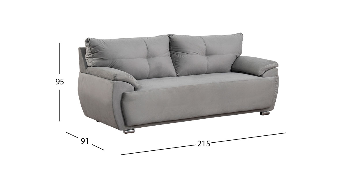 Sofá 3 Plazas Cartagena Soft Gris Oxford