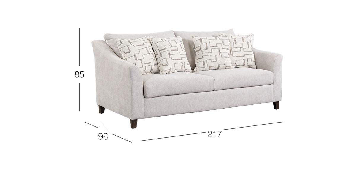 Sofá 3 Plazas Geovanna Beige