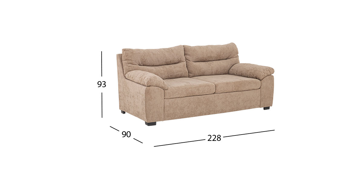 Sofá 3 Plazas Milos Beige