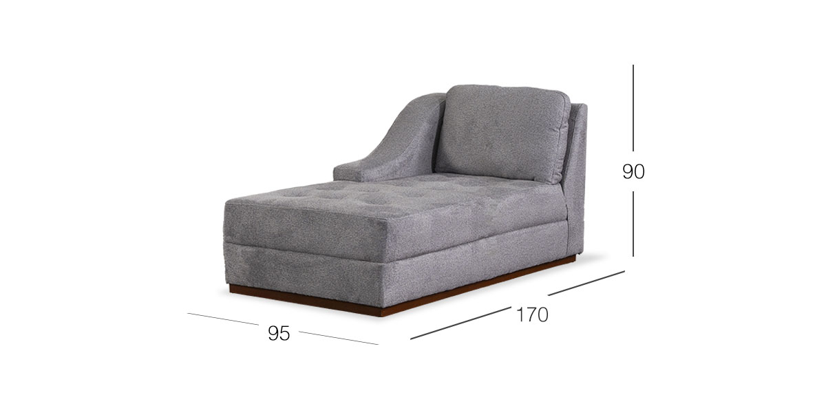 Sillón Largo Brazo Izquierdo Tifany Plus Gris Acero