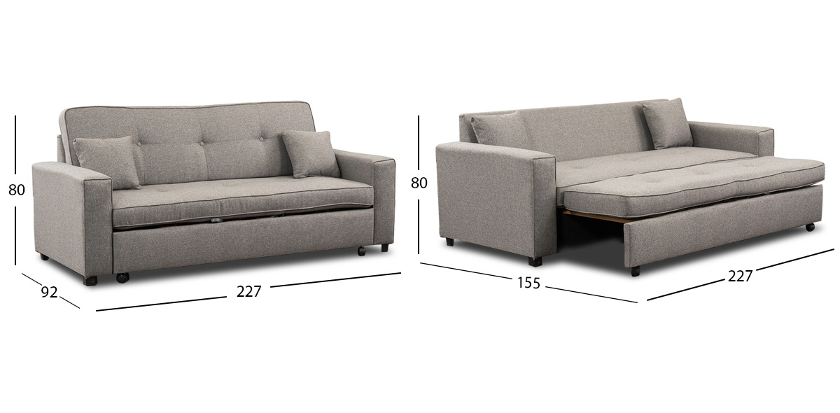 Sofá Cama Gales PL Gris Charcoal