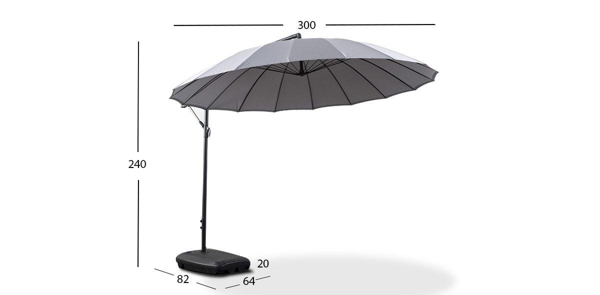 Sombrilla Con Base Para Exterior Marieta Gris