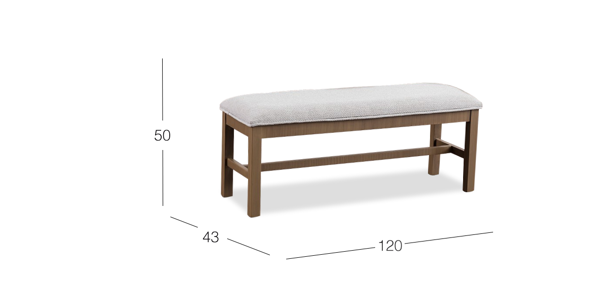 Banca 120 Cm Stone Plata