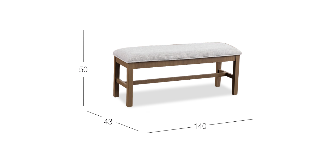 Banca 140 Cm Stone Plata