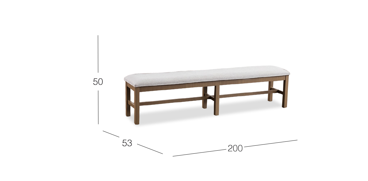 Banca 200 Cm Stone Plata