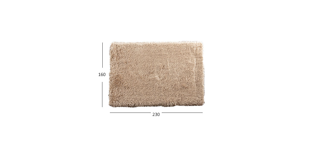Tapete Decorativo 230x160 Cm Shaggy Gold Beige