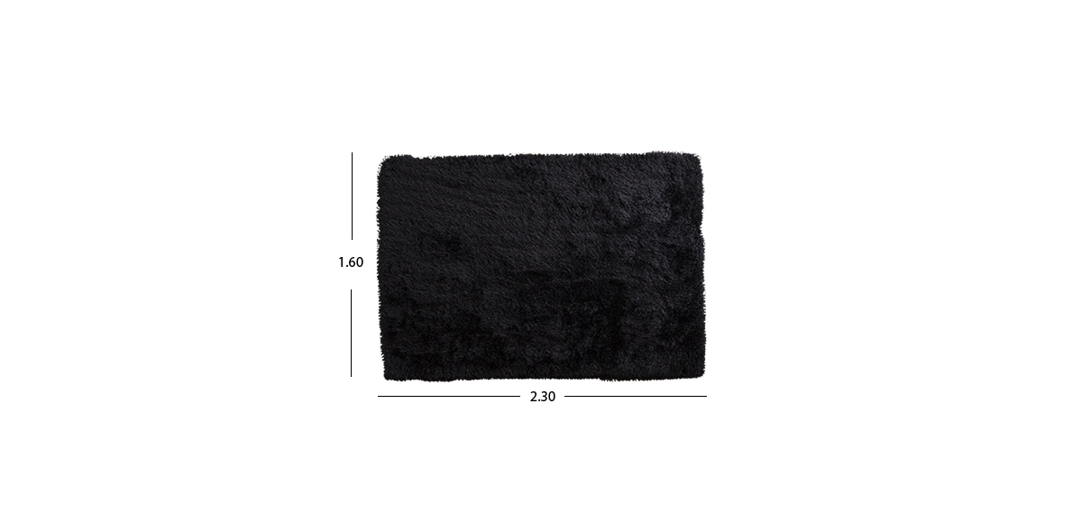 Tapete Decorativo 230x160 Cm Shaggy Negro