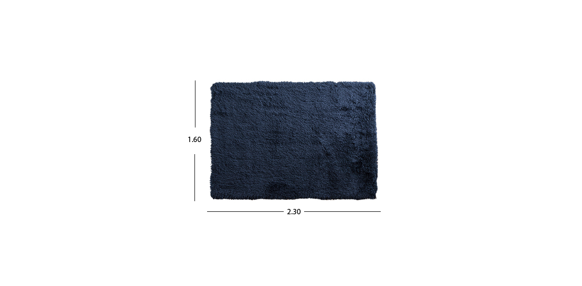 Tapete Decorativo 230x160 Cm Shaggy Azul Navy