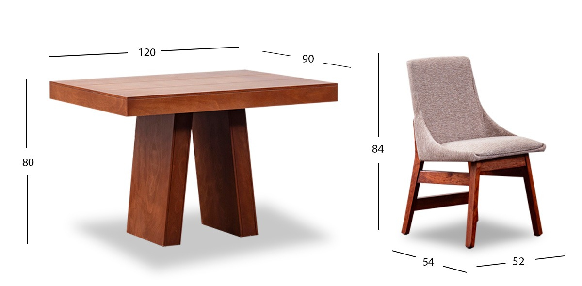 Comedor Odette Con Sillas Beige 5 Piezas