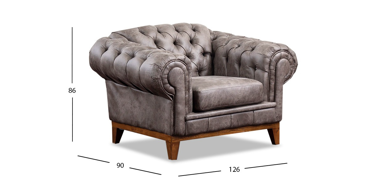 Sillón Bonded Leather Begonia Gris