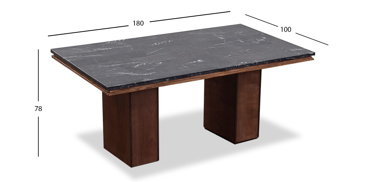 Mesa Comedor Rectangular De Mármol 180 x 100 Cm Alessia Negro