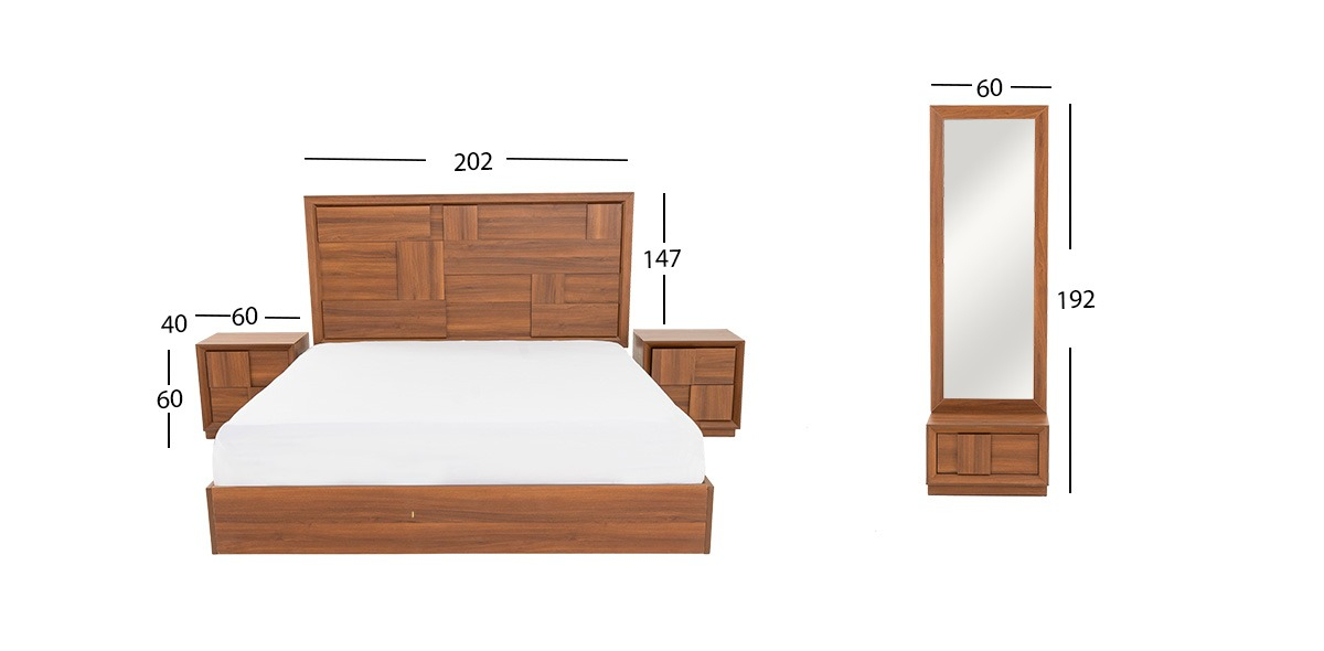 Recámara King Size Atenas Café Parota 4 Piezas