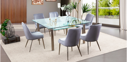 Comedor Cuadrado Enkel II Gris 7 Piezas