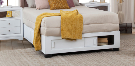 Base De Cama Cajonera Matrimonial Koren Blanco