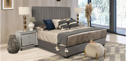 Cabecera King Size Terciopelo Megan Gris