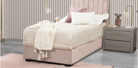 Base De Cama Individual Megan Rosa