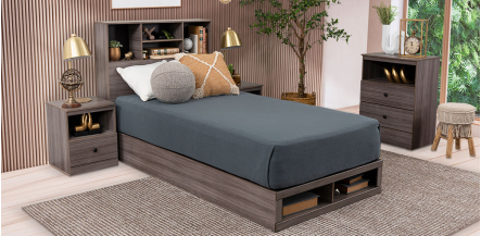 Cama Individual Mateo Gris