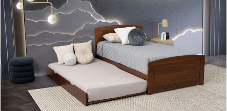 Cama Individual Con Cama Baja Tommy PL Café
