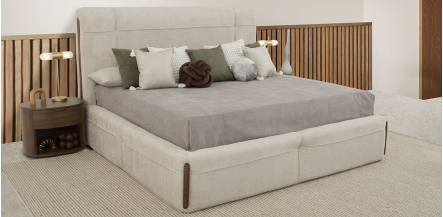 Cama King Size Namora Beige
