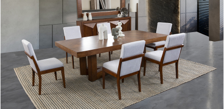 Comedor Rectangular 240 Cm Creta Blanco Winter 7 Piezas