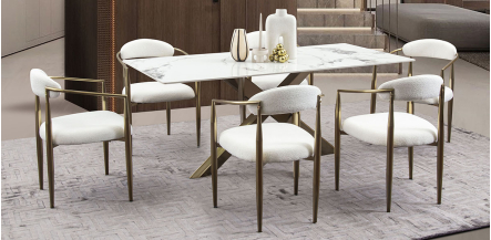 Comedor Rectangular Lusso Beige 7 Piezas