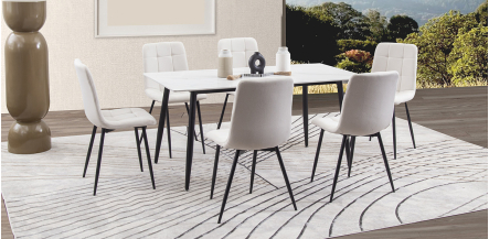 Comedor Rectangular Clever Beige 7 Piezas 