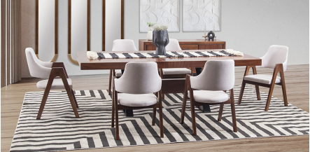 Comedor Rectangular 240 Cm Estocolmo Beige 7 Piezas