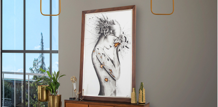 Cuadro Decorativo Parota Broken Woman Café