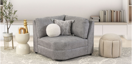 Sillón Esquinero Elite Gris Claro