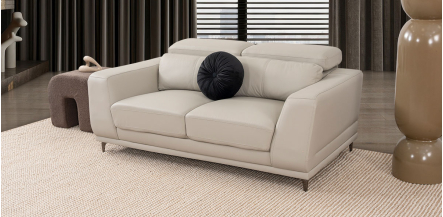 Sofá 2 Plazas Piel Lecce Beige