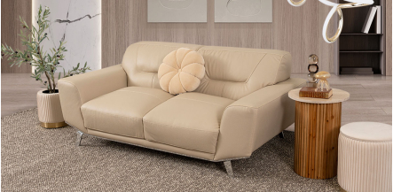Sofá 2 Plazas Piel Ameno CL Beige (Boal)