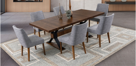 Comedor Con Extensión Toledo Gris 7 Piezas