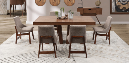 Comedor Odette Con Sillas Beige 7 Piezas