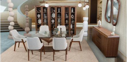 Comedor Cristal Ovalado Gio Blanco 7 Piezas