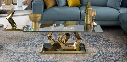 Mesa de Centro Rectangular Royal Gold Hexa